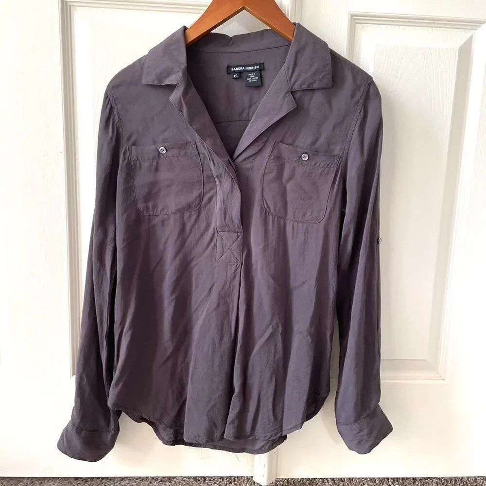 Sandra ingrish brown long sleeved blouse